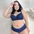 Lingerie Plus Size Sexy Renda Sutiã Bojo Reforçado Sensual Azul escuro