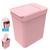 Lixeira 5 Litros Cesto De Lixo Com Porta Saco Plástico Cozinha Banheiro - Soprano Rosa