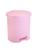 Lixeira Cesto 6L Rattan Rosa Com Pedal Perfeita P/ Escritório Cozinha Quarto Banheiro Rosa