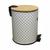 Lixeira Com Pedal Tampa De Bambu 5 Litros Inox Banheiro Branco02