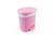 Lixeira Rattan Com Tampa Abertura Pedal Plástico Capacidade de 6 Litros Para Cozinha Banheiro Escritório Rosa Bebê