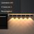 Luminária 3 Cores LED Sensor De Movimento Luz Recarregável USB Cozinha Armário Roupeiro Preto