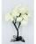 Luminária Abajur De Árvore De Rosas Flor Artificial Led Branco/Base Preta