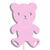 Luminária Abajur Parede Urso Madeira G9 30cm Decoração Bebê Rosa claro