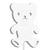 Luminária Abajur Parede Urso Madeira G9 30cm Decoração Bebê Branco