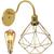 Luminária Arandela de Parede Aramada Diamante Industrial Retro + Lâmpada Led ST64 Vintage Dourado