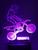 Luminária Decorativa Abajur Motocross Moto de Trilha Personalizada C/ Nome Lilás