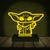 Luminária Led 3D  Baby Yoda Star Wars  Abajur  Presente Criativo Decoração Amarelo