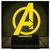Luminária Led 3d  Vingadores Avengers Marvel  Abajur Amarelo