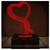 Luminária Led Abajur  3D  Coração Namorados 4 Vermelho