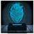 Luminária Led Abajur  3D  Coração Namorados 6 Azul