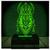 Luminária Led Abajur  3D  Egito Lobo 2 Verde