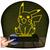 Luminária Led Abajur  3D  Pikachu Pokemon Amarelo