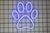 Luminária Led neon - Pata de cachorro - com 3 efeitos de luz azul