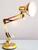Luminária Mesa 2x1 Metal Abajur Lâmpada Articulável Base Garra Flex MT-811c  Golden Dourado Claro