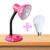 Luminária Mesa Abajur 35cm Articulada Flexível + Lâmpada LED PT-06  Rosa