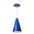 Luminária Pendente Cone Com Interior Branco Brilho Com Fiação 110/220v Azul