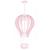 Luminária Pendente Madeira Balão 45cm Soquete E27 Infantil Rosa Claro