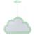 Luminária Pendente Madeira Nuvem 50cm Soquete E27 Infantil Verde Claro