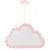 Luminária Pendente Madeira Nuvem 50cm Soquete E27 Infantil Rosa Claro