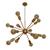 Luminária Pendente Modelo Sputinik com 12 Braços - Ideal para Sala, Quarto, Mesa de Jantar Dourado