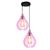 Luminária Teto Lustre pendente balcão cozinha sala duplo Rosa