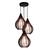 Luminária Teto Lustre pendente balcão cozinha sala trio Chocolate