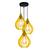 Luminária Teto Lustre pendente balcão cozinha sala trio Amarelo