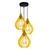 Luminária Teto Lustre pendente balcão cozinha sala trio Amarelo