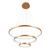 Lustre Led Moderno Luxuoso 3 Anéis Ring 20 40 e 60cm 55W 6500K Dourado - Luz Branca Fria 6500K