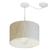 Lustre Pendente Cilíndrico Com Desvio de Centro Vivare Md-4226 Cúpula em Tecido 40x25cm - Bivolt Rustico-Bege