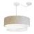 Lustre Pendente Duplo Cilíndrico Com Desvio de Centro Vivare Md-4362 Cúpula em Tecido 55x50cm - Bivolt Rustico-Bege-Branco