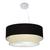 Lustre Pendente Duplo Cilíndrico Vivare Md-4073 Cúpula em Tecido 80x60cm - Bivolt Preto-Bege