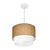 Lustre Pendente Duplo Cilíndrico Vivare Md-4161 Cúpula em Tecido 30x25cm - Bivolt Palha-Branco