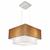 Lustre Pendente Duplo Quadrado Vivare Md-4157 Cúpula em Tecido 40x35cm - Bivolt Palha-Branco