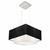 Lustre Pendente Duplo Quadrado Vivare Md-4157 Cúpula em Tecido 40x35cm - Bivolt Preto-Branco