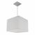 Lustre Pendente Quadrado Vivare Md-4059 Cúpula em Tecido 21/35x35cm - Bivolt Branco