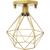 Lustre Teto Plafon Industrial Aramado Diamante Retrô Luminária Sobrepor Vintage Agp Ilumini Dourado
