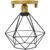 Lustre Teto Plafon Industrial Aramado Diamante Retrô Luminária Sobrepor Vintage Agp Ilumini Dourado/Preto