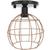 Lustre Teto Plafon Industrial Aramado Globo Retrô Luminária Sobrepor Vintage Agp Ilumini Preto/Cobre Rose Gold