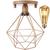 Lustre Teto Plafon + Lâmpada Led St64 Industrial Aramado Diamante Retrô Luminária Sobrepor Vintage Cobre rose gold