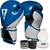 Luva De Boxe E Muay Thai Boxing Prime Title + Bandagem 3M + Protetor Bucal Azul