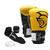 Luva de Boxe Muay Thai Elite Pretorian - Par de Luvas + Bandagem + Protetor Bucal Amarelo