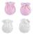 Luvinhas Luva Protetora Segura Macia Recém Nascido Kit Com 2 Pares Enxoval Para Bebês Zip Rosa, Claro