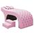 Maca Salão de Beleza Para Esteticista Charme e Puff Escada Estofada 190x60cm Suede - Desk Design Rosa
