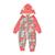 Macacão Bebê Inverno Menina Ursinho com zíper e touca peluciada tamanho P ao G Rosé