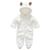 Macacão Bebê Pelúcia Infantil Urso Orelhinha Bichinho Oferta Branco