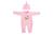 Macacão de Bebê em Soft com Capuz Bordado Menino e Menina Roupas de Bebê 02 peças Tamanho M Dog rosa