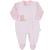 Macacão de bebê longo ursinho bordado malha letut ref: lt12098 rn/m Branco, Rosa pastel