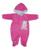 Macacão De Bebê Menina Com Capuz Plush Inverno Bicho Molhado Rosa, Chiclete